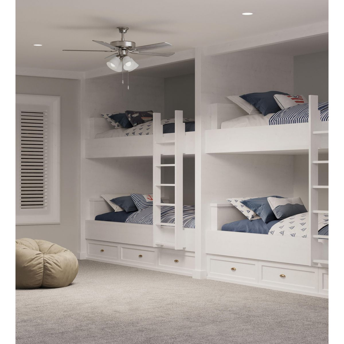 AirPro 52 in. Brushed Nickel 5-Blade AC Motor Ceiling Fan with LED Light