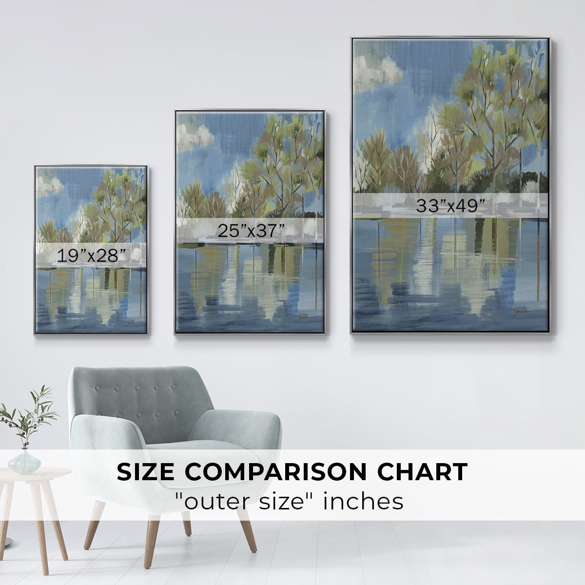 Enchanted Forest I Framed Premium Gallery Wrapped Canvas - Ready to Hang - 25 x 37 - Silver Floating Frame