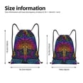 thumbnail image 2 of Xecao Indian Mandalas Dragonfly Pattern Sports Drawstring Backpack - String Swim Gym Bag with Wet Proof Pocket for Women&Men-Small, 2 of 6