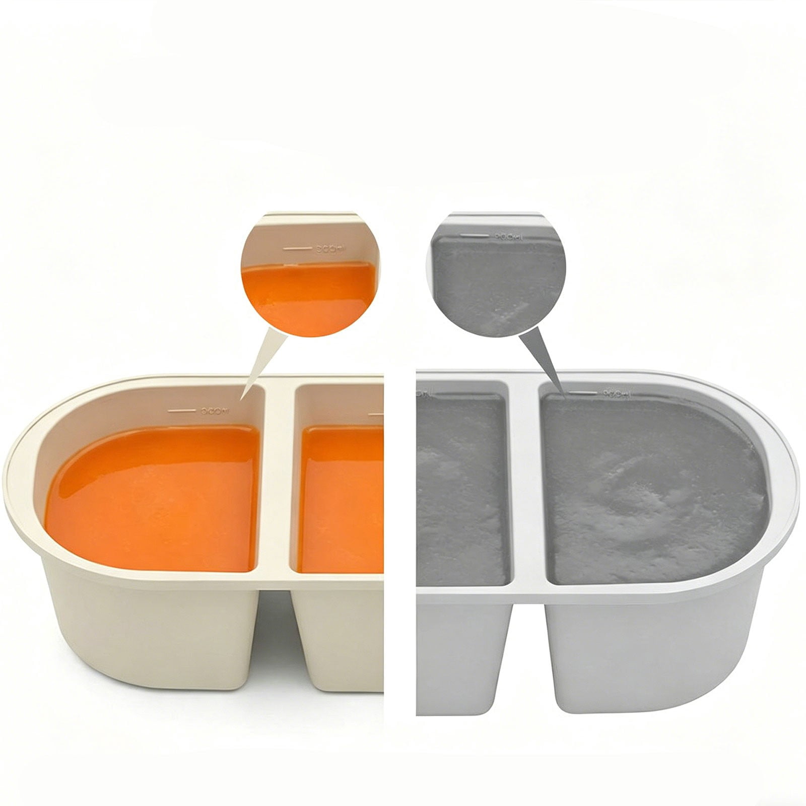 1 Pc Ice Cube Tray with Lid, Stackable Silicone Ice Trays, Easy Release Flexible Ice Cube Molds, for Kitchen, RV, Coffee, Soup and Food, 7.9x3.9x3.9 inch