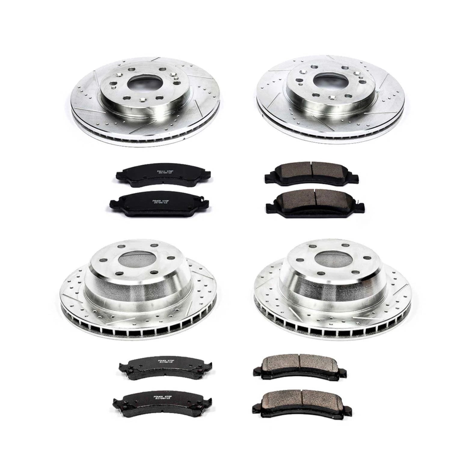 PowerStop Front and Rear Z23 Evolution Sport Carbon-Fiber Ceramic Brake Pad and Drilled & Slotted Rotor Kit Fits: CHEVROLET GMC Select Models K2826