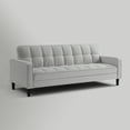 thumbnail image 5 of Oswin Light Grey Linen Convertible Sofa Bed - Convertible, Tufted, Storage 85" Wide, 5 of 10