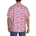 thumbnail image 3 of Rateoe Cool Flamingos Pattern Men's Short Sleeve Classic Shirt, Casual Short-Sleeved Shirt, Lightweight Summer Shirt, Cuban Collar Shirt,Button-Front Shirt-X-Large, 3 of 5