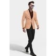 thumbnail image 2 of Light Salmon Men's Party Jacquard Suit Jacket Slim Fit Blazer, 2 of 5