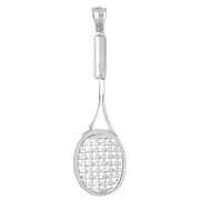 18K White Gold Tennis Racquets Pendant - 66 mm