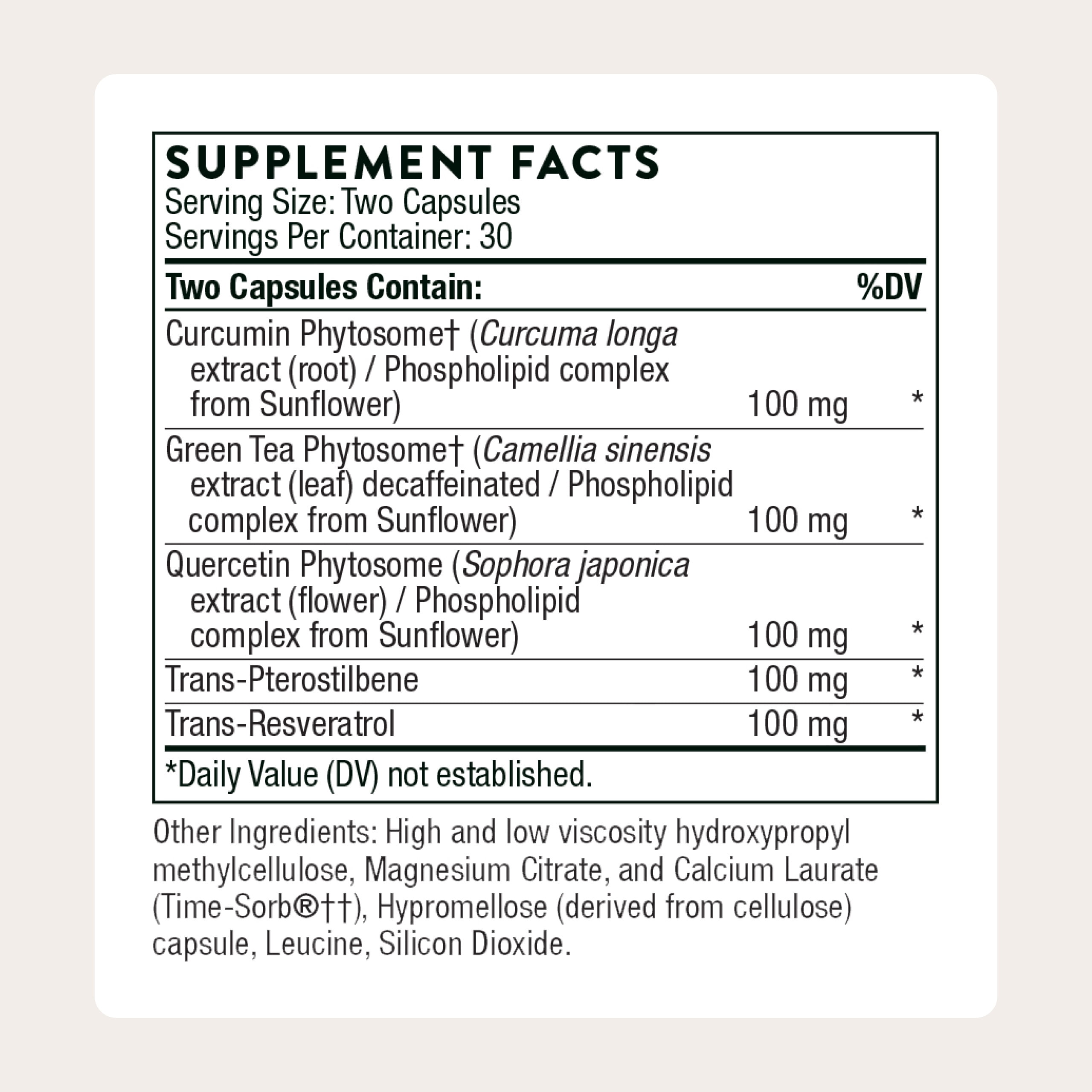 THORNE - Resveratrol Complex (formerly PolyResveratrol-SR) - Trans-Resveratrol Supplement for Healthy Aging* - Third-Party Certified - 60 Capsules