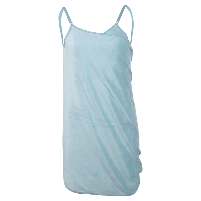 Toalla de baño Unique Bargains para mujer albornoz correa ajustable envoltura de ducha azul