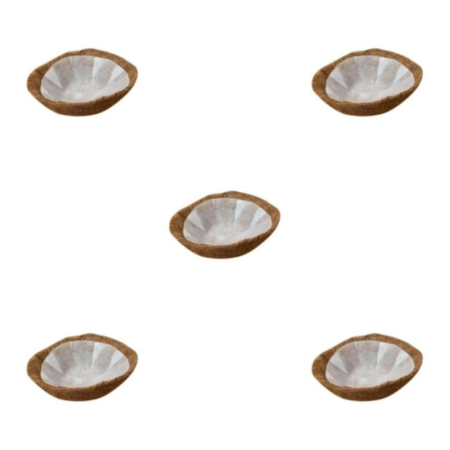 kurtrusly Non-woven Coco Liner Hanging Basket for Beautiful Flower Planting Brown 25cm 5Set