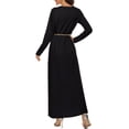 thumbnail image 5 of Liquidation! Hontri Nouvelle Robe Musulmane à Manches Longues Col Rond Robe Décontractée Noire m, 5 of 5