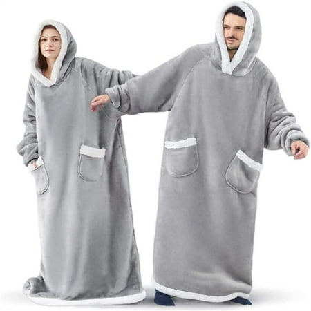 

Lazy Blanket Hooded Coat Flannel Tv Blanket Lazy Clothes Pajamas Sweater Tv Blanket