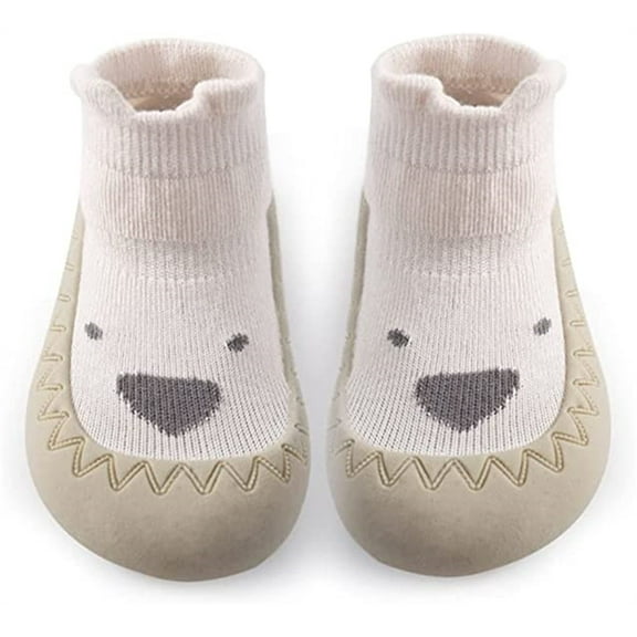 NOGIS Baby Walking Sock Shoes For Toddler, Soft Rubber Anti-Slip Shoes For Boys Girls First Walking, Toddler Cartoon Sole Non Slip Baby Sock Slippers For Toddler Pre Walker(21 Size)