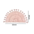 thumbnail image 4 of JOOJA Boho Cotton Handmade Bath Mat Non-slip Area Mat Rug with Tassels for Baby Days, Pink, 20"x32", 4 of 11