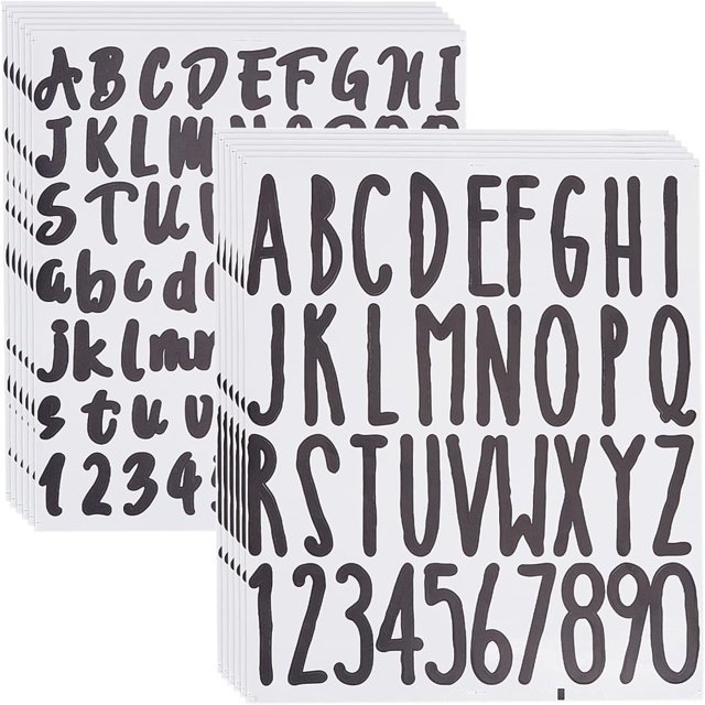 HAOAN 24Sheets 400pcs Large Letter & Number Stickers 2.5 Inch Self Adhesive Letters Stickers Big Font Stickers