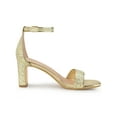 thumbnail image 3 of BLISSFUL STEP Women's Shoes Glitter Ankle Strap Block Heel Prom Sandals Gold 7.5, 3 of 8