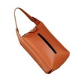 thumbnail image 1 of Car PU Leather Tissue Dispenser Case Holder Fixed Back Seat 7.8x4.5x3 Inch with Light Brown, 1 of 9
