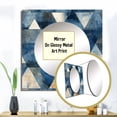 thumbnail image 3 of Designart "Rustic Symphony Of Cobalt Triangles" 0 Square Mirror For Wall Decor - Large Blue Square Printed Wall Mirror Art - Square Modern Mirror - Wall Mounted Square Large Mirror, 3 of 5