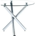 thumbnail image 3 of Velets 40" Luna Round Glass Top Dining Table w/Sturdy Metal Legs, Sleek Design for Dining Room, Kitchen & Living Room, Best for Modern Home Decor, Small Spaces, Breakfast Nooks (Chrome Leg), 3 of 5