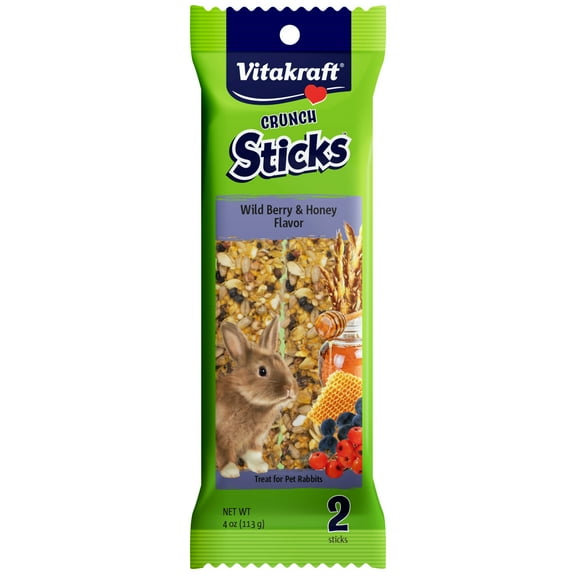 Vitakraft Crunch Sticks Rabbit Treat - Wild Berry and Honey - Rabbit Chew Sticks