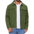 thumbnail image 1 of CHAQUETA DE PANA CASUAL DE MANGA LARGA CON BOTONES Y BOLSILLOS DE COLOR SÓLIDO PARA HOMBRES INSPIRE CHIC M Verde, 1 of 5