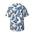 thumbnail image 4 of Balery Beautiful Butterflies Men's Casual Button Down Shirt Short Sleeve Textured Summer Cuban Beach Shirts-X-Large, 4 of 7