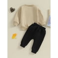 thumbnail image 4 of Liacowi Kids Boy 2Pcs Fall Outfits 6M 12M 18M 24M 3T 4T Toddler Boy Long Sleeve Sweatshirt + Solid Color Pants Set Baby Boys Casual Autumn Clothes, 4 of 9