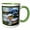 Green/White, variant on 3drose, Mount Rainier Montage - Mount Rainier National Park, 11oz Two-tone Green Mug