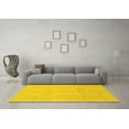 thumbnail image 3 of Ahgly Company Machine Washable Indoor Square Abstract Yellow Modern Area Rugs, 8' Square, 3 of 4