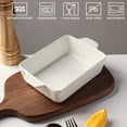 thumbnail image 2 of SWEEJAR Ceramic Baking Dish, Rectangular Small Baking Pan with Double Handles, 22OZ for Cooking, Brownie, Kitchen, 6.5 x 4.9 x 1.8 Inches (White), 2 of 6
