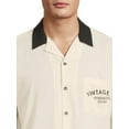 thumbnail image 4 of No Boundaries Men's & Big Men's Bowling Shirt with Short Sleeves, Sizes XS-3XL, 4 of 5