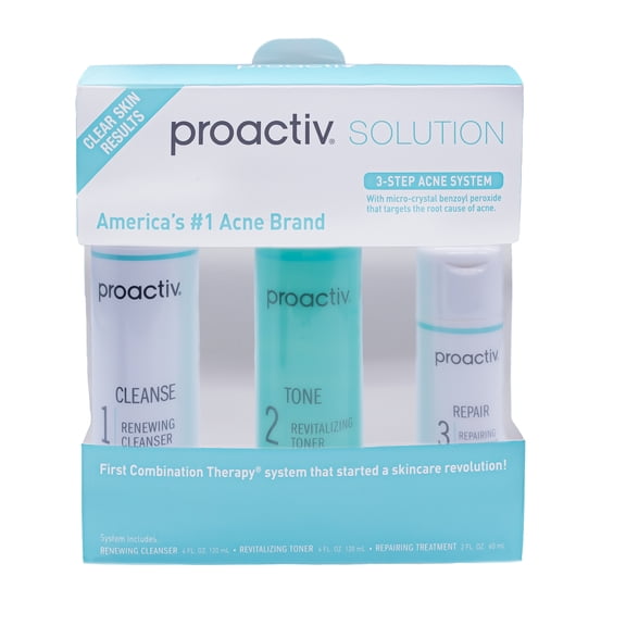 Proactiv 3 Step Acne Treatment System (60 day) Cleanser, Toner and Repairt