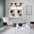 thumbnail image 4 of Brown Black Abstract Art Kitchen Curtains Sets for Windows 24 Inch Length, Luxury Geometric Modern Art Rod Pocket Window Treatments Tier Curtains and Valances Set for Bedroom/Bathroom, 4 of 8