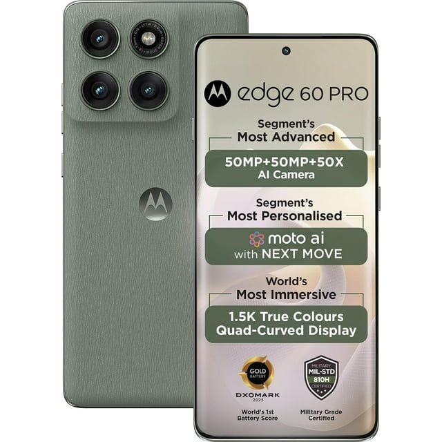 Motorola Moto Edge 60 Pro (512GB,12GB RAM) - Open Box | 6.7” pOLED 120Hz Display | 6000 mAh Battery | Dual SIM | International Version | Factory Unlocked Smartphone with Moto Ai