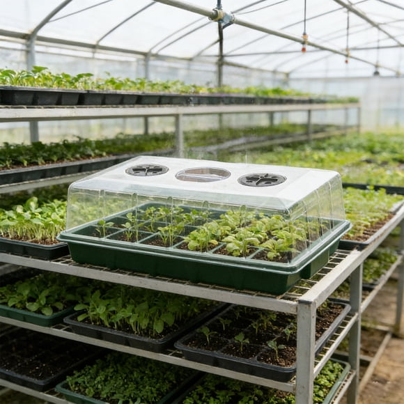 Yusimy Seedling Tray Set with Adjustable Vents for Seedling Cultivation