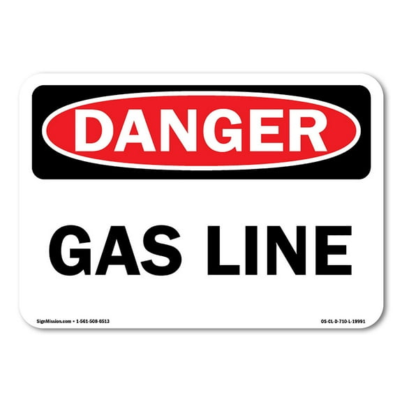 OSHA Danger Sign - Gas Line | Aluminum Sign | Protect Your Business, Construction Site, Warehouse & Shop Area | Made in the USA