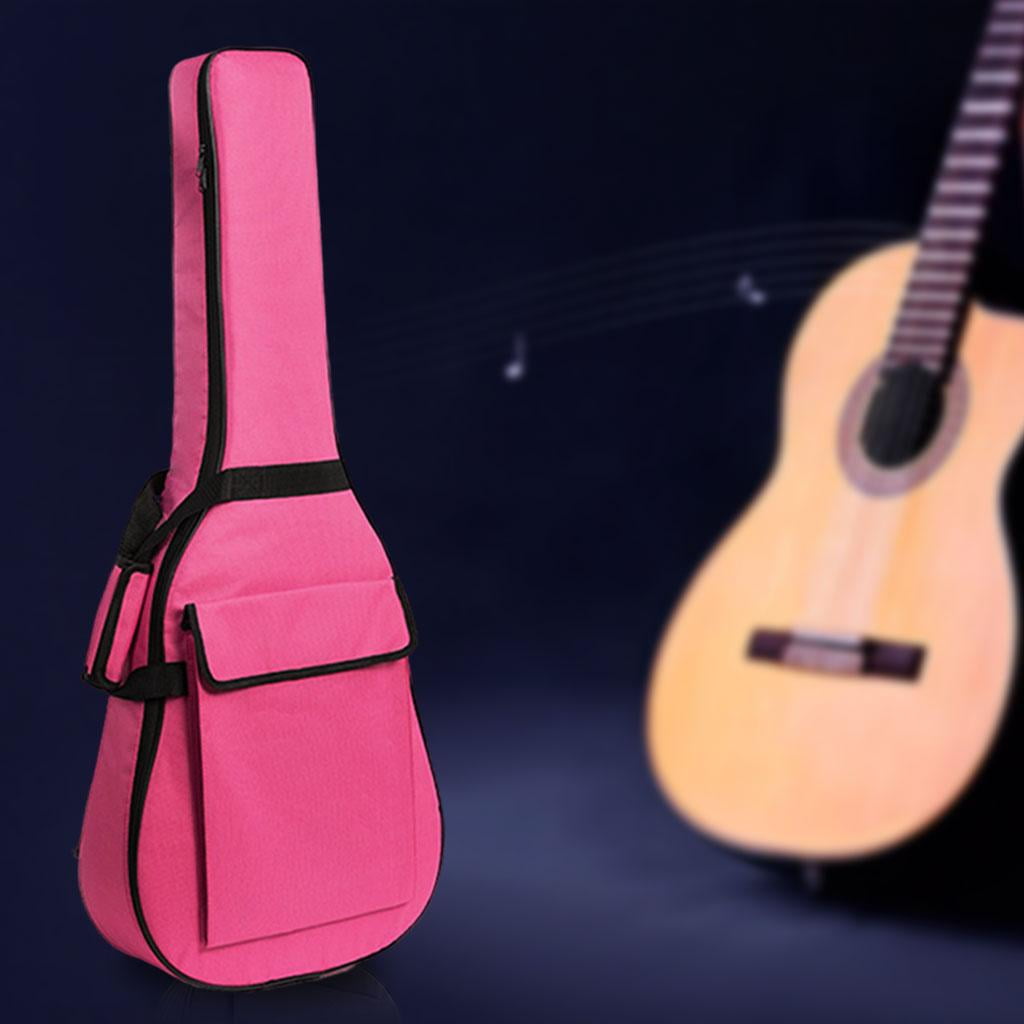 LeeQinersw Waterproof Guitar Case Double Strap Padded Black Guitar Case Backpack Shoulder Strap Classical Guitar Bag 41inch Rose
