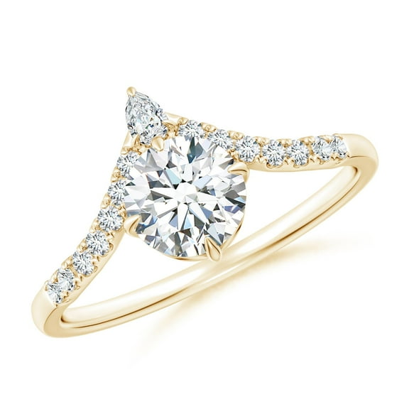 ANGARA Lab Grown Diamond Chevron Engagement Ring for Women in 14K Yellow Gold (Size-5.9mm| Color-F-G| Clarity-VS) | April Birthstone, Anniversary, Jewelry Gift for Women | Lab-Grown Diamond Ring