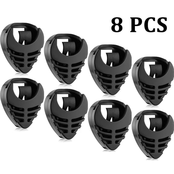 8 Pieces Pick Holder Stick-on Guitar Pick Holder Black Plastic Easy to Paste on the Guitar with Adhesive Back and Spring Guitar Accessories Convenient Picks Placement for Acoustic Guitar Bass Ukulele