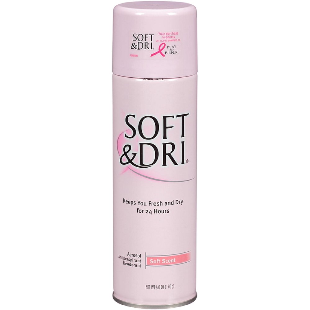 Soft & Dri Aerosol Antiperspirant Deodorant, Soft Scent 6 oz (Pack of 6