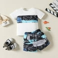 thumbnail image 2 of Toddler Boys Girls Short Sleeve Cartoon Dinosaur Prints T Shirt Pullover Tops Shorts Outfits, 2 of 4