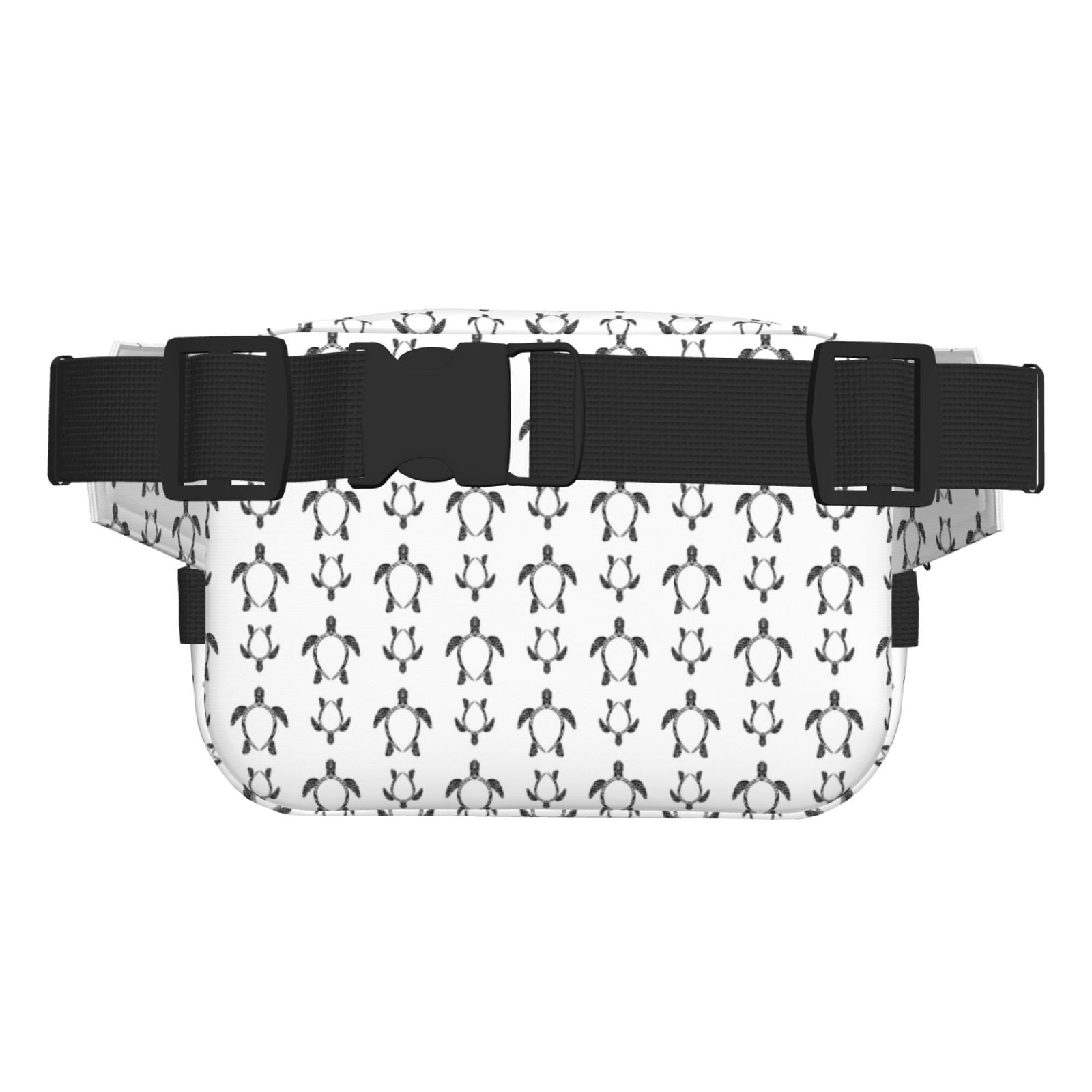Picia Hand Drawn Turtle Print Square Double-Layer Waist Bag Mini Adjustable Waist Belt Bag Exercise Running Travel Hiking