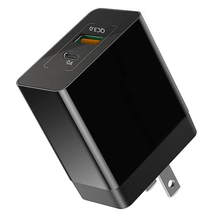 30W Quick Home Charger for T-Mobile REVVL 7 5G - 2-Port USB Type-C PD Travel Wall Power