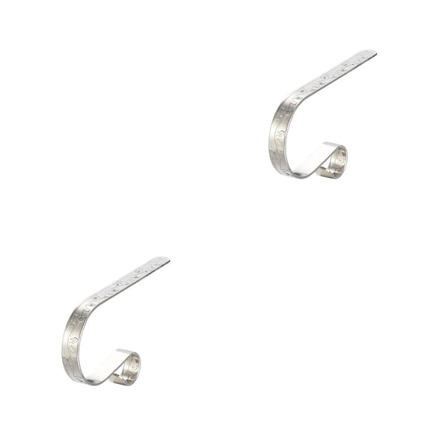 Kearding Gancho de calcetín de Navidad Atmósferas antideslizantes Colgador de chimenea Soporte de Navidad reutilizable Clip de colgante de Plata 2Conjunto