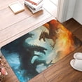 thumbnail image 4 of Rateoe Red And Blue Flame Wave Dragon Pattern Flannel Door Mat Indoor Outdoor Entrance, Waterproof All-Weather Doormat,Fade Resistant, Low Profile Entryway Mat 16x24in, 4 of 7