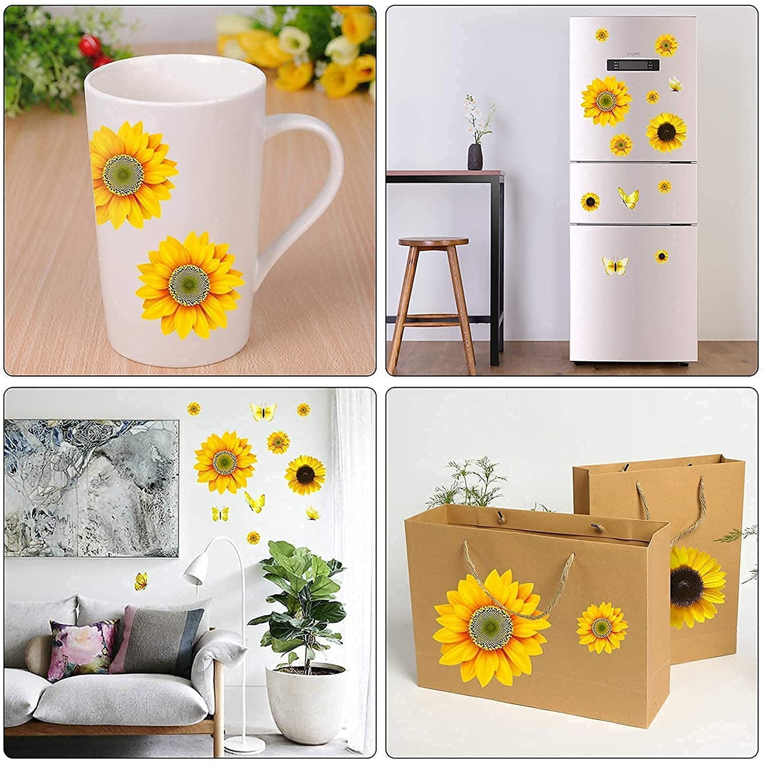 Sunflower Wall Stickers Flowers Home Room Decoration Decals For Furniture  Wallpapers Waterproof Self-adhesive Poster Murals - Wall Stickers -  AliExpress