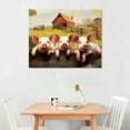 thumbnail image 2 of JRXY Farmhouse Pig Wall Art Cute Pigs Old Barn Truck Pictures Wall Decor Country Animal Canvas Print Painting Rustic Funny Artwork For Bathroom Kitchen Bedroom Living Room Framed 16x12in, 2 of 4