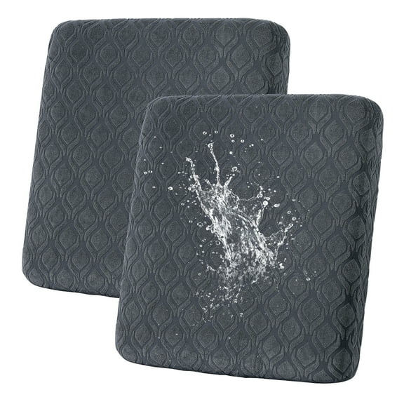 Eurhowing 2-Pack Stretch Sofa Cushion Covers, Outdoor Waterproof Couch Cushion Slipcovers, Elastic Furniture Protector for Couches, Dark Grey