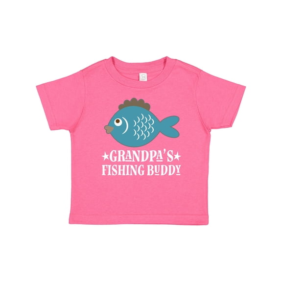 Inktastic Grandpa's Fishing Buddy Little Fisher Boys or Girls Baby T-Shirt