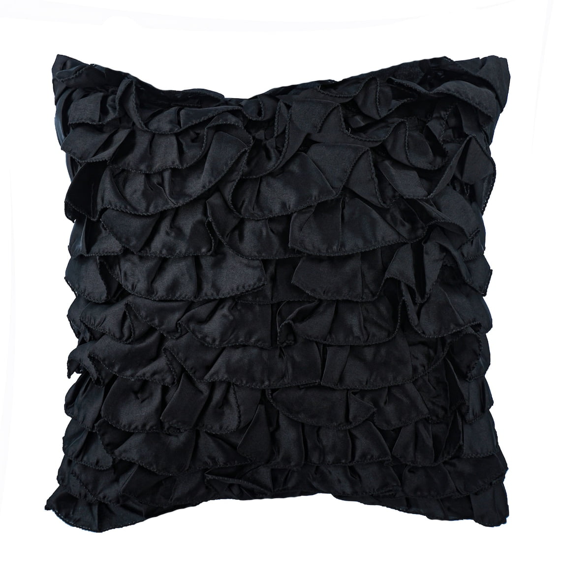 Pillow Cases, Black Pillow Shams, Vintage Ruffles Shabby Chic Pillow