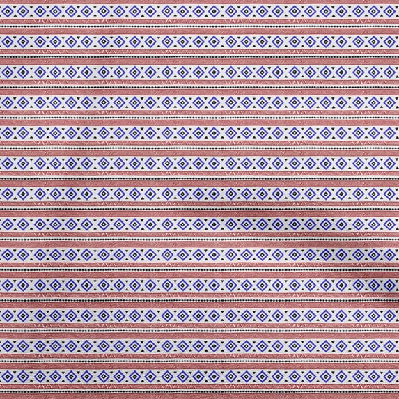 oneOone Cotton Cambric Red Fabric Tribal Sewing Material Print Fabric By The Yard 42 Inch Wide