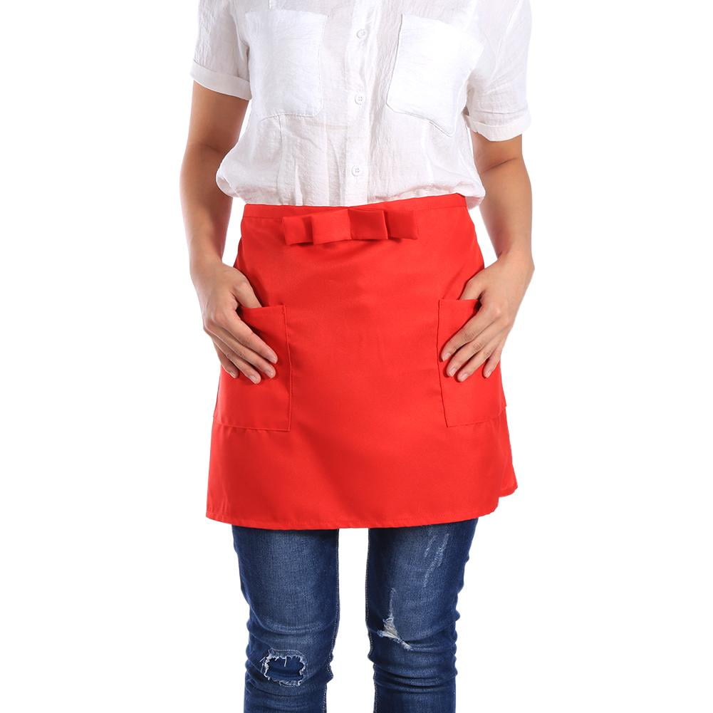 OTVIAP Half Apron, Unisex Apron,7 Solid Colors HalfLength Polyerter